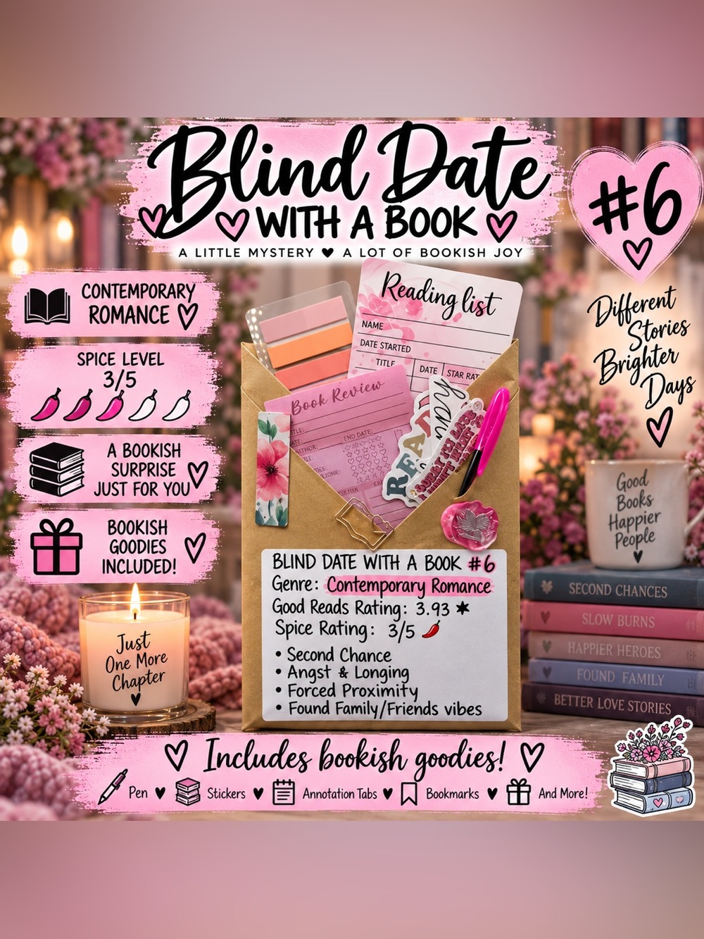 Blind Date With A Book #6 - Contemporary Romance Book & Accessories